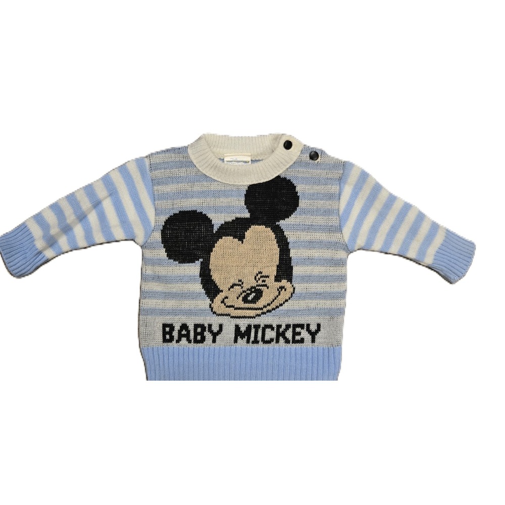 Vintage‎ Disney Babies Mickey Mouse Sweater 1984 Newborn to 6 months